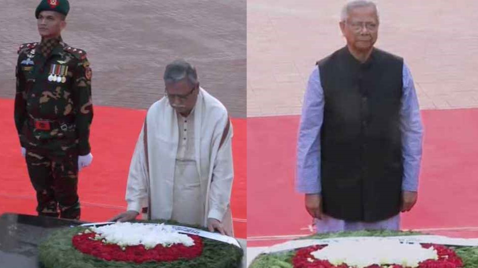 বুদ্ধিজীবী স্মৃতিসৌধে রাষ্ট্রপতি ও প্রধান উপদেষ্টার শ্রদ্ধাঞ্জলি